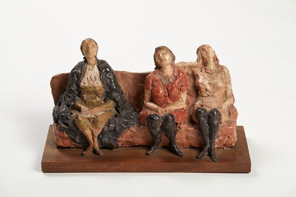 Cleto Tomba - Tre Figure in Poltrona