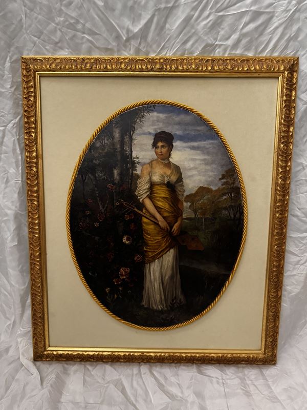 Friedrich August Kaulbach - Suonatrice di liuto