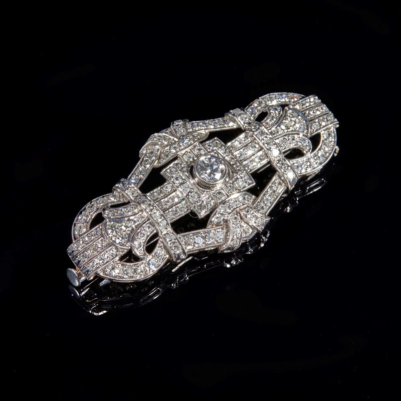 Spilla in platino   - Asta GIOIELLI E PREZIOSI - Fidelis Auctions