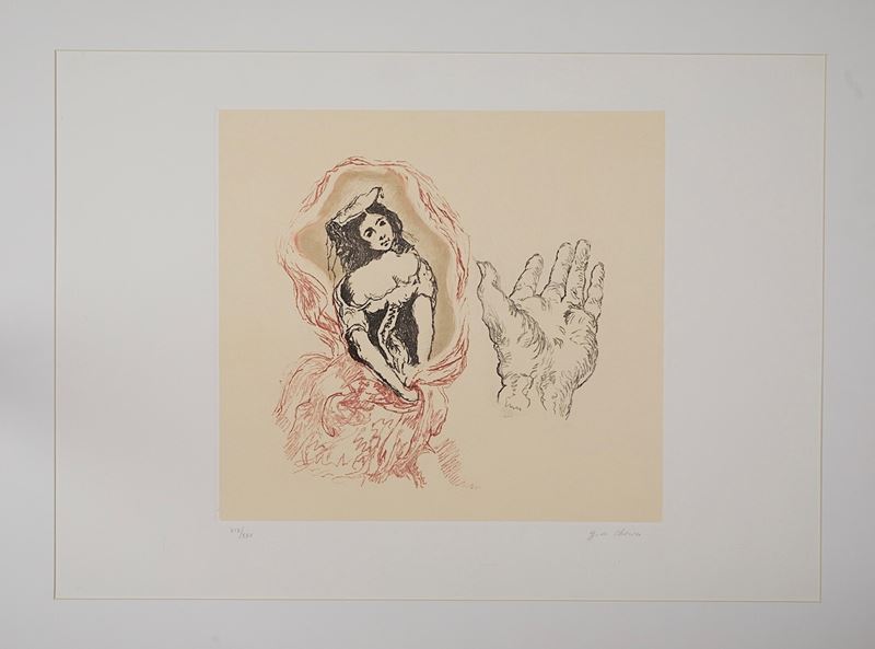 Giorgio De Chirico : “Composizione romantica”  - Incisione a vernice molle e acquatinta a 3 colori su carta - Asta Arte Moderna e Contemporanea: I Sessione - Grafiche e Multipli d'autore - Fidelis Auctions