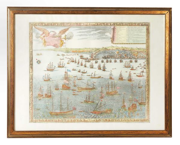 Claude Auguste  Berey - "Assedio della flotta francese a Genova nel Maggio del 1684"