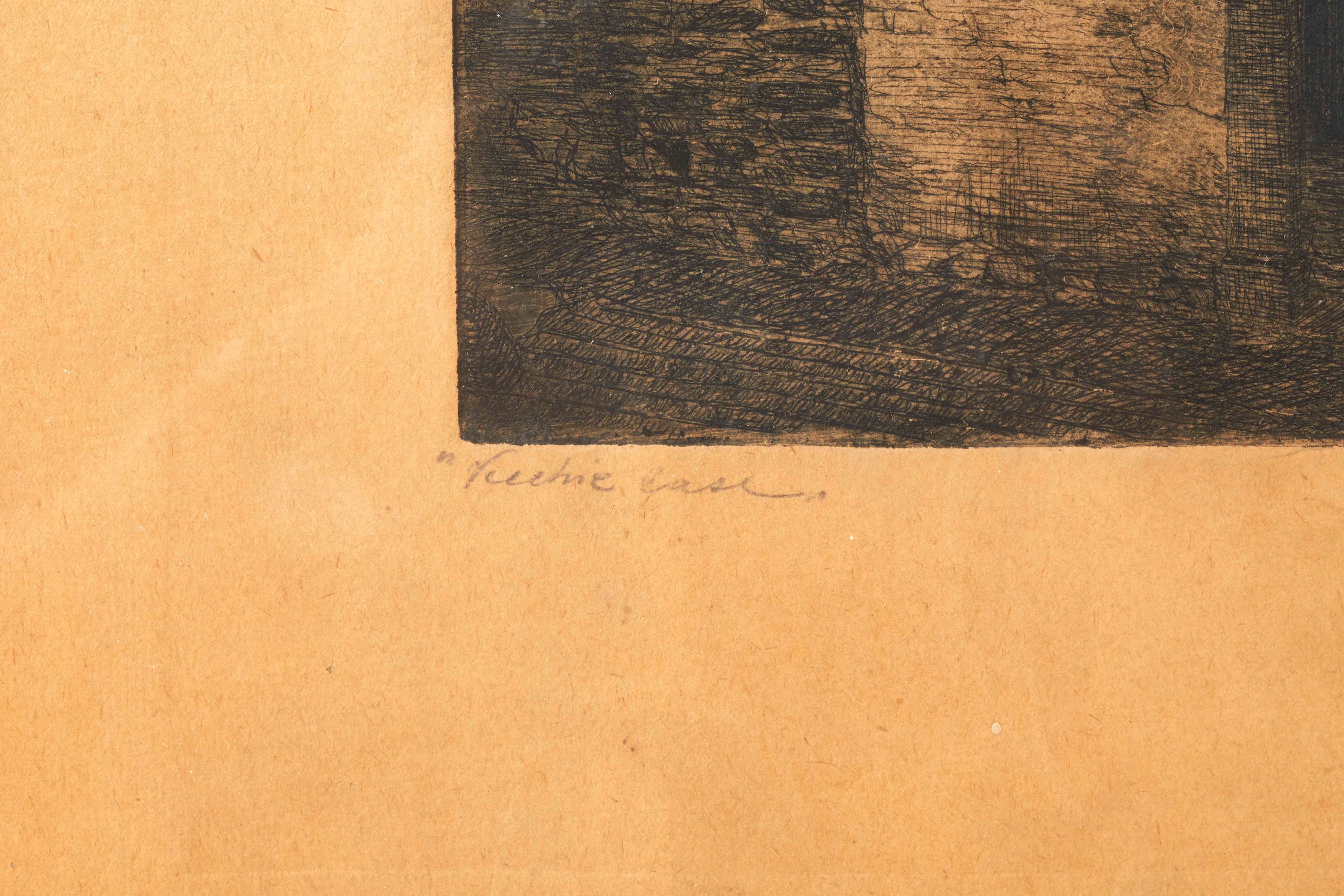 Leo Masinelli - Vecchie case, Litografia a colori su carta