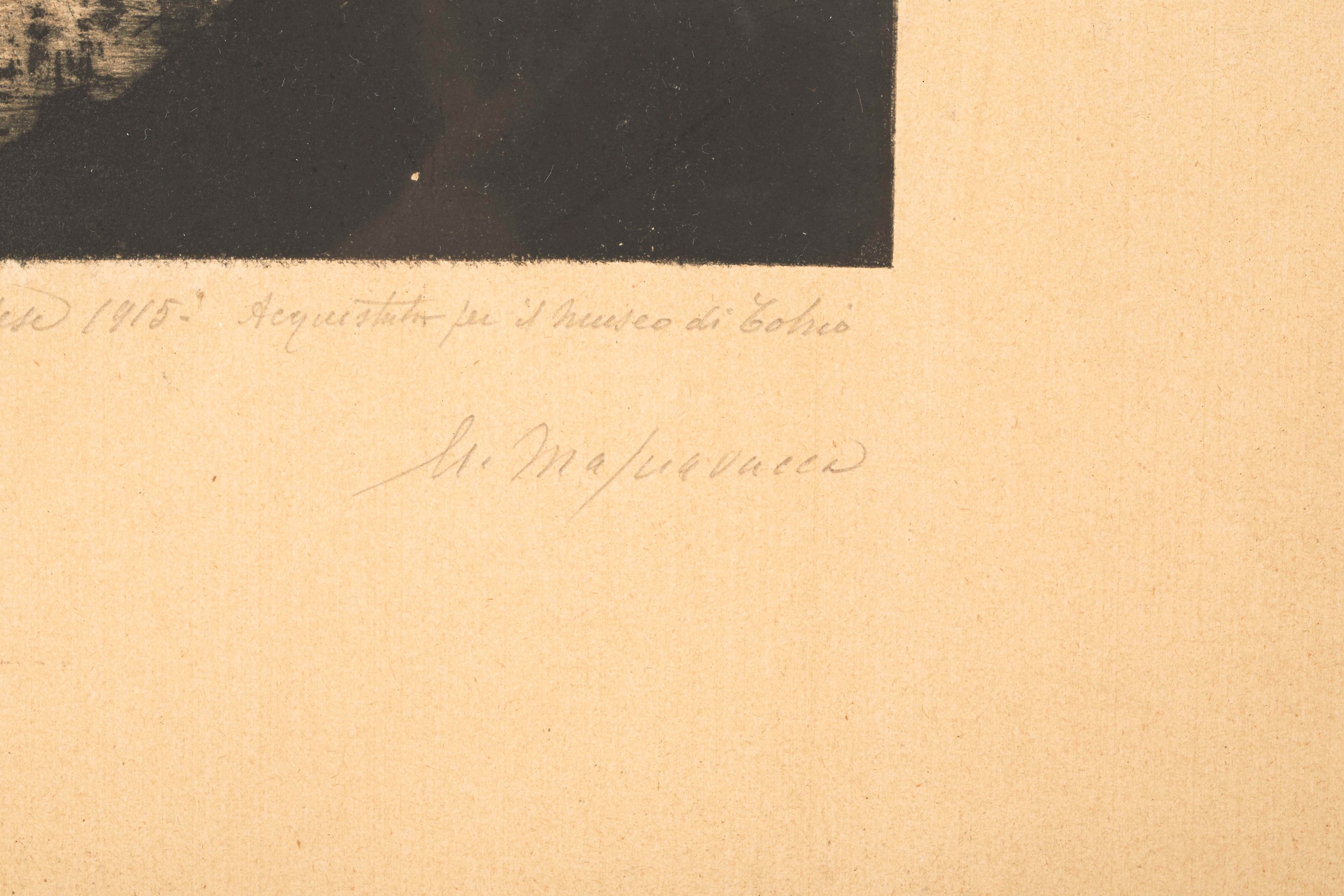 Ubaldo Magnavacca - Castello, litografia a colori su carta