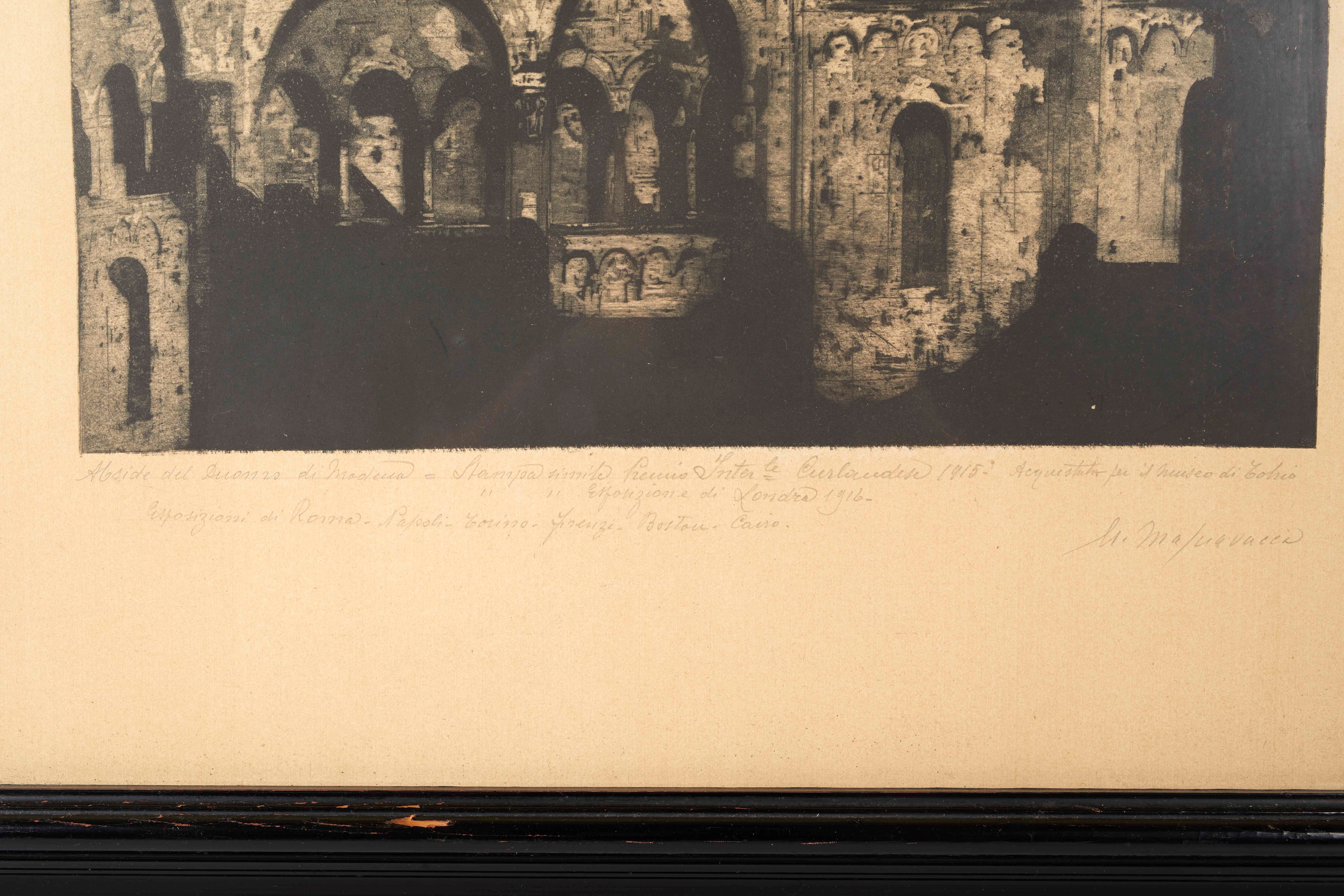 Ubaldo Magnavacca - Castello, litografia a colori su carta