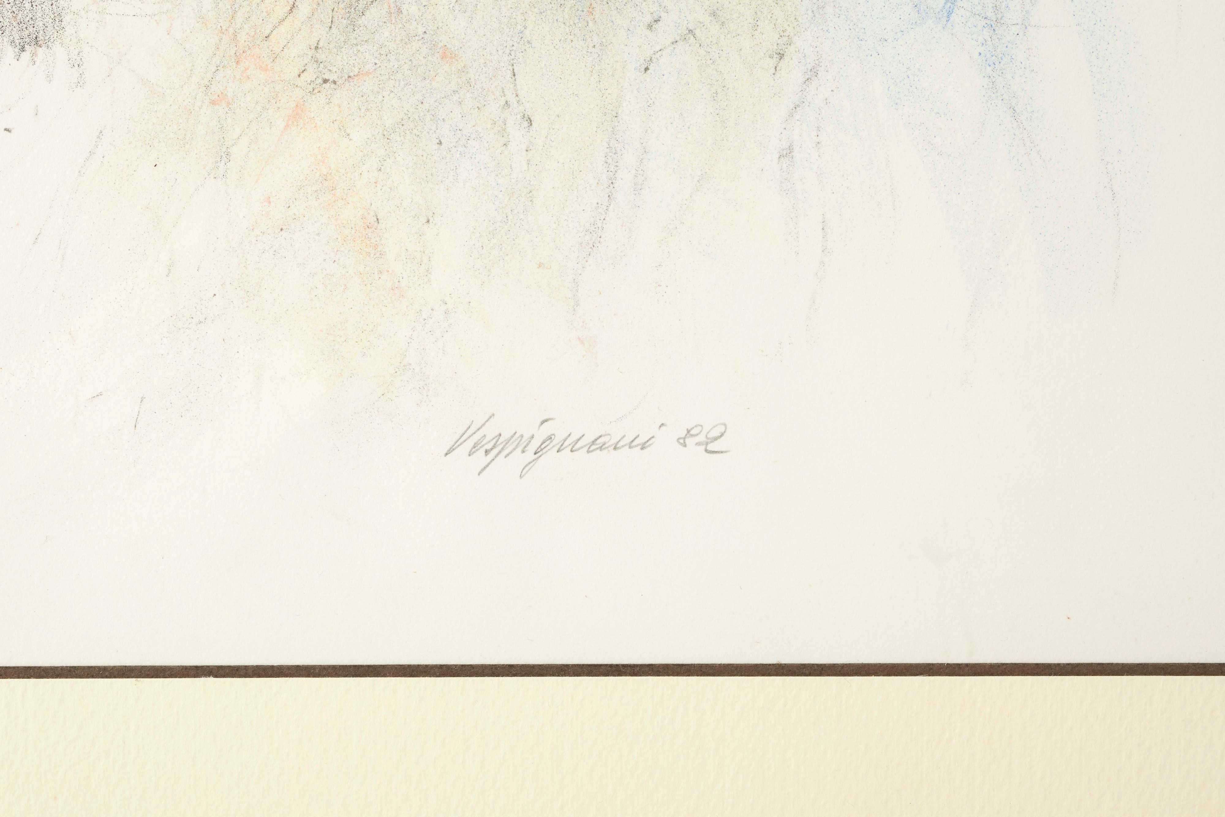 Renzo Vespignani - Senza titolo, litografia a colori su carta, 1982