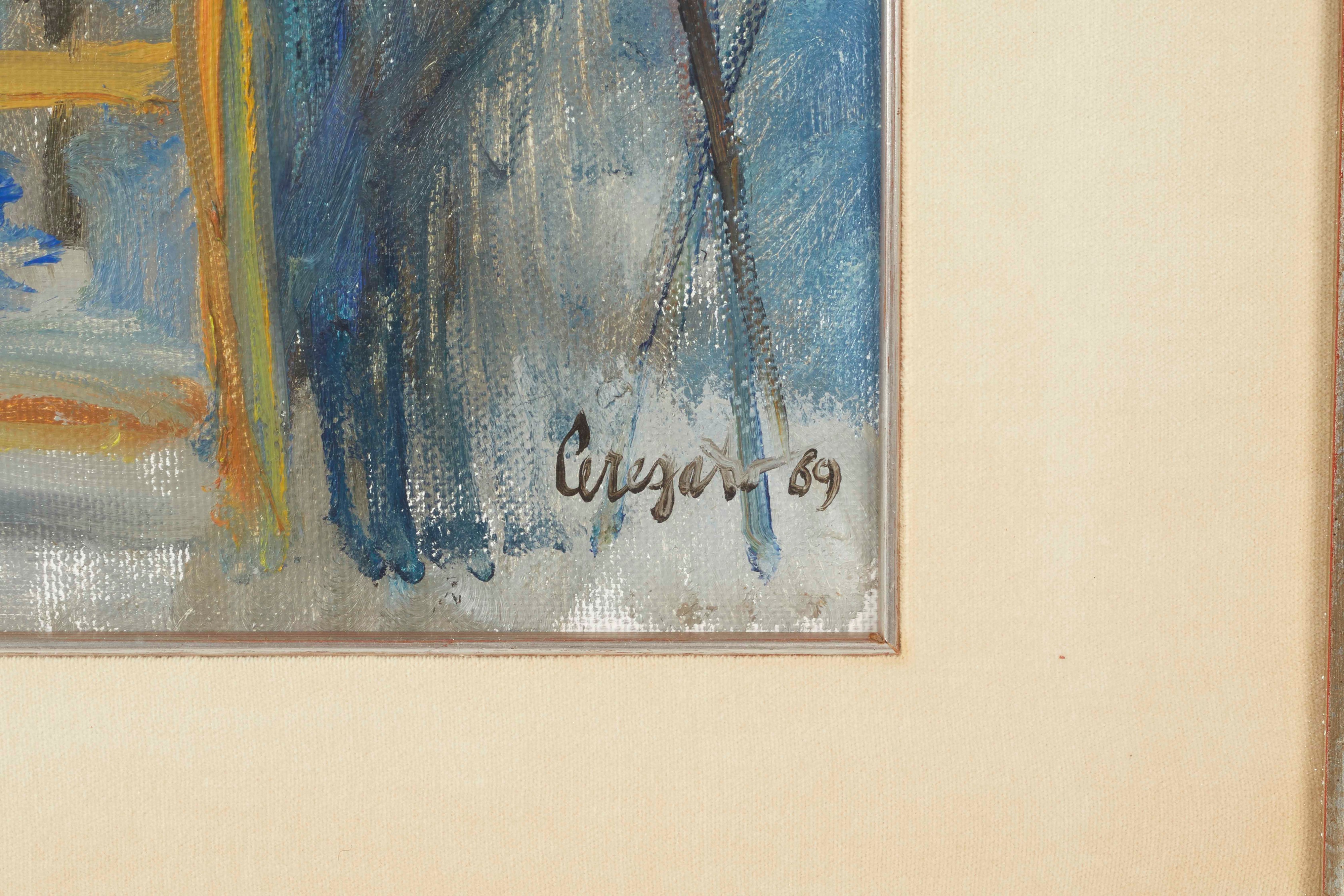 Lorenzo Ceregato - Ragazza (1969), olio su tela