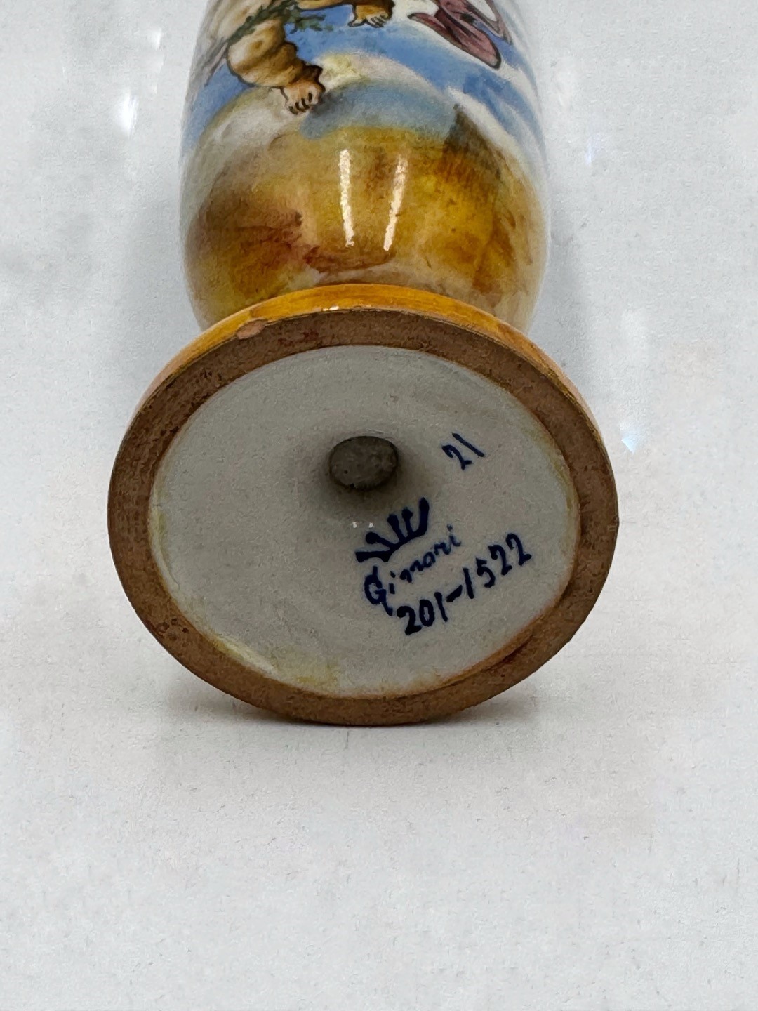 Ginori, Piccolo vaso in ceramica policroma