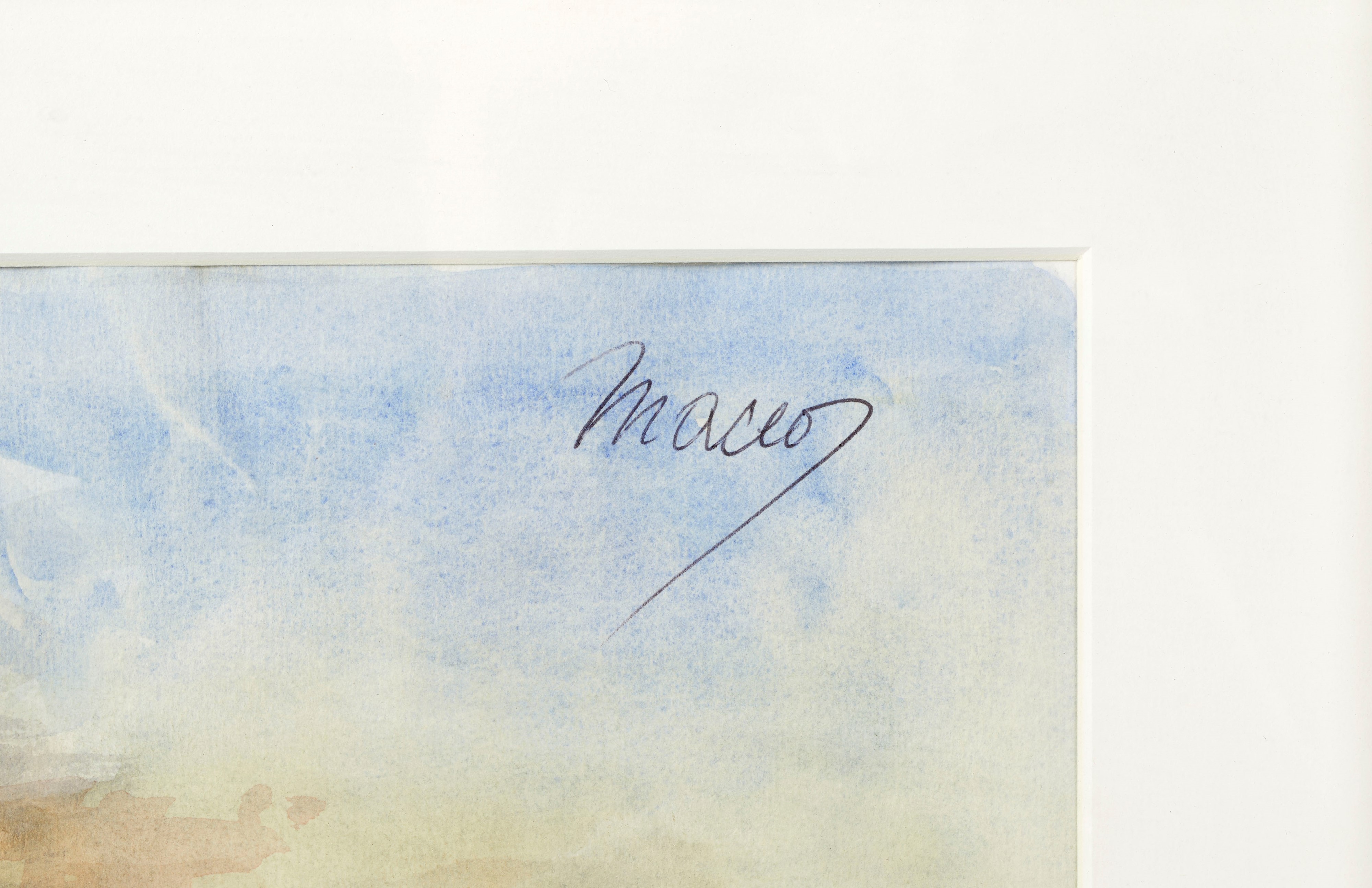 Maceo Casadei - Nubi sul mare calmo, acquerello su carta
