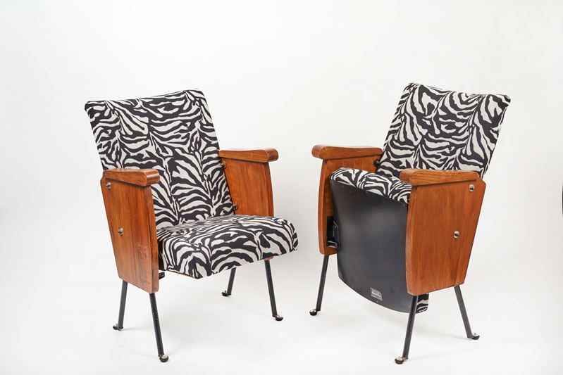 Coppia di poltrone da teatro  (XX secolo )  - Asta DESIGN E ARTI DECORATIVE  - Fidelis Auctions