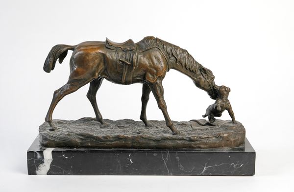 Pierre-Jules  M&#232;ne - "Cavallo e cane"