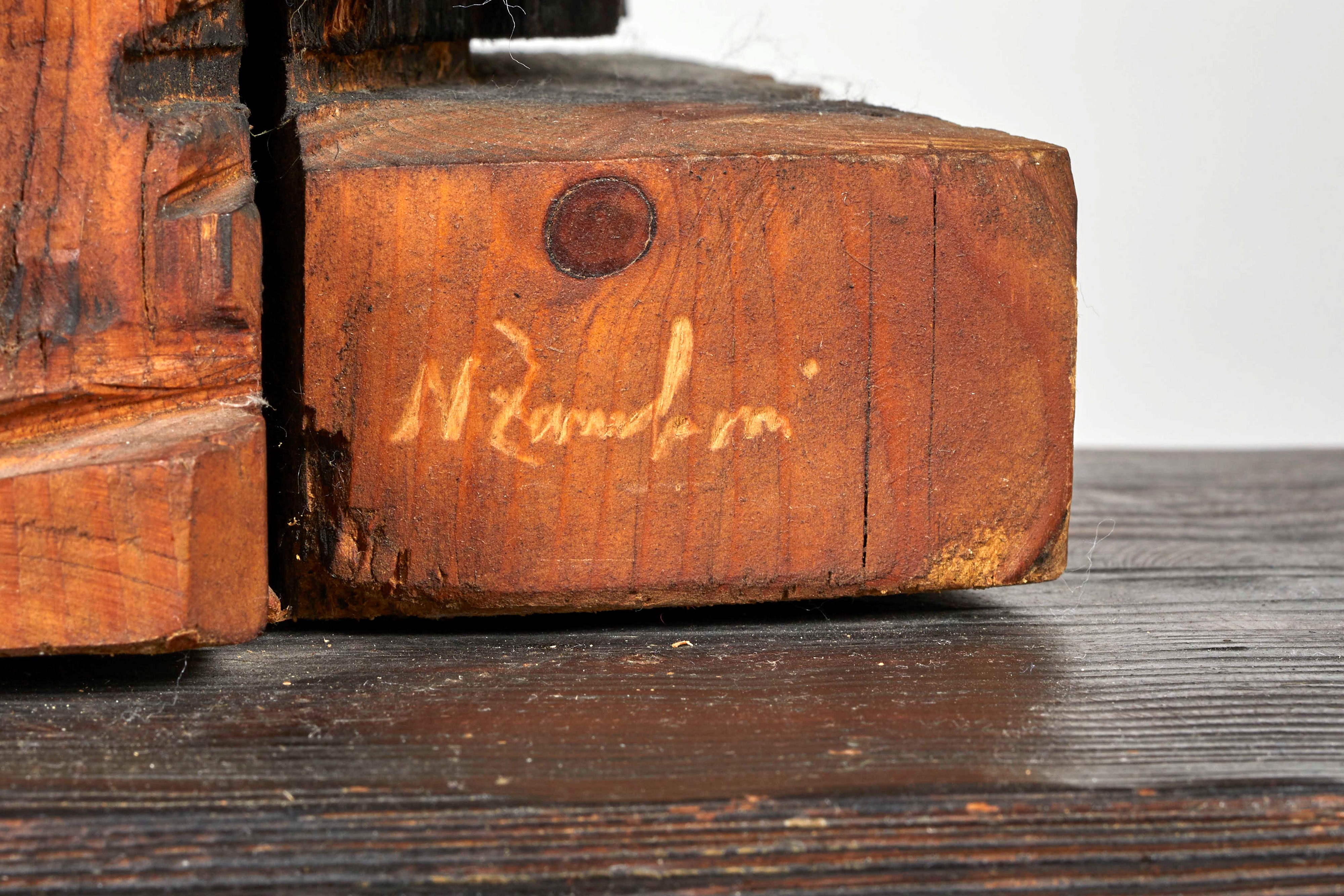Nicola Zamboni - Scultura senza titolo in legno e bronzo