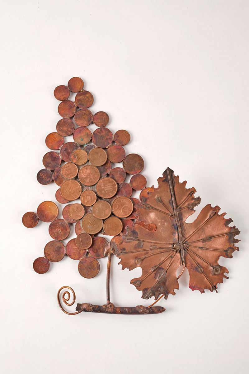 Nicola Zamboni : "Foglie"  - Scultura in rame - Asta Grafiche e Dipinti del XX secolo - Fidelis Auctions