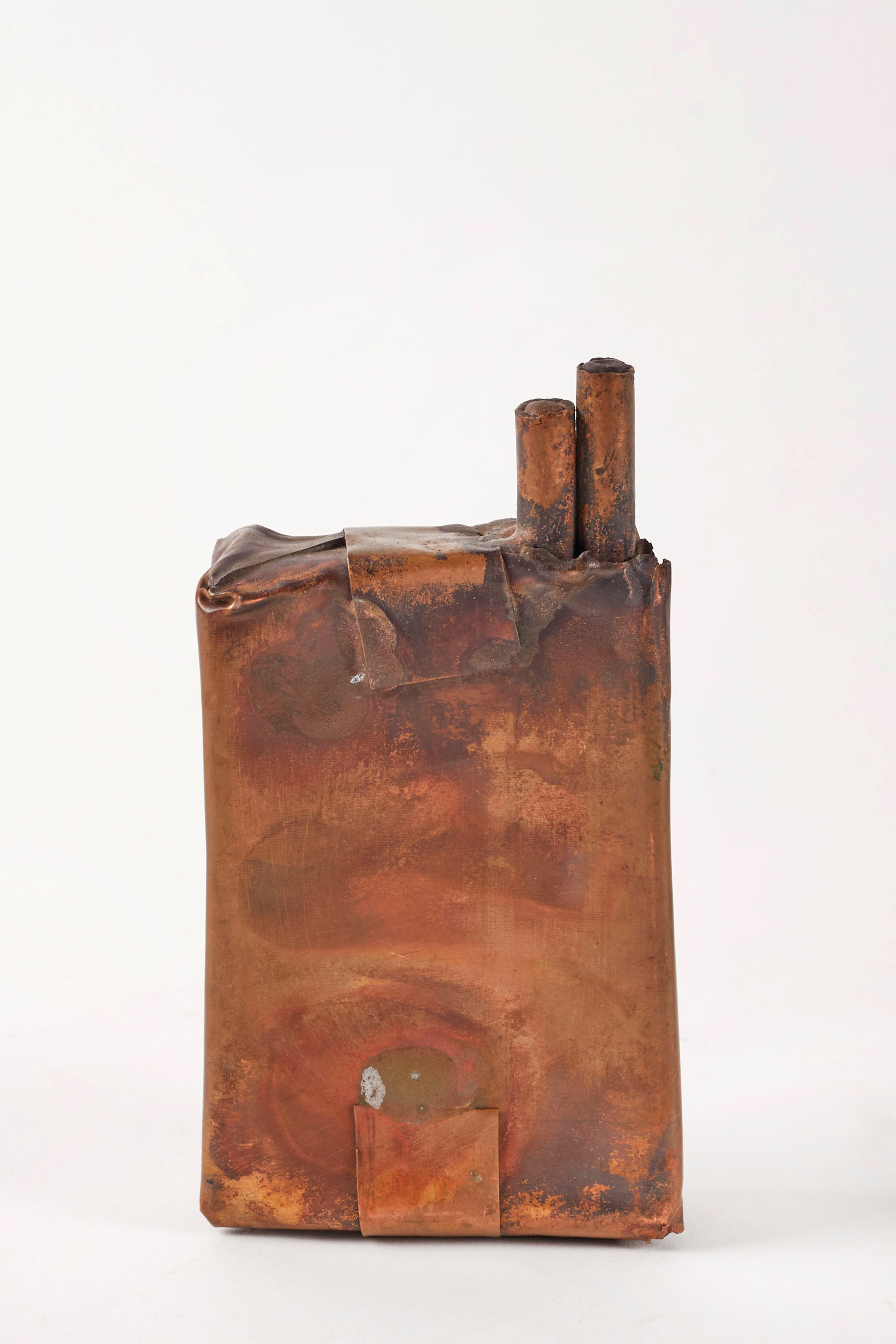 Nicola Zamboni - Coppia di sculture 'Sigarette e posacenere', rame