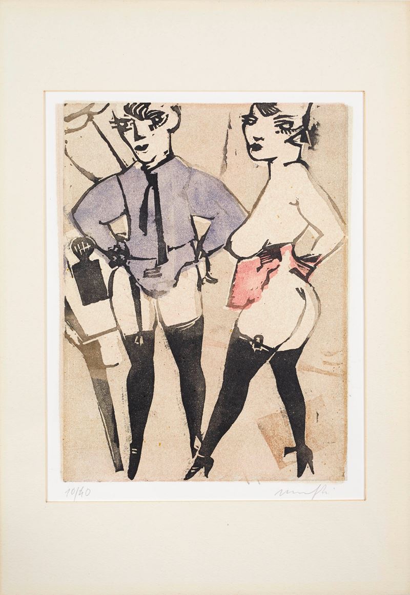 Alberto Manfredi : "Senza titolo"  - Litografia a colori su carta - Asta Grafiche e Dipinti del XX secolo - Fidelis Auctions