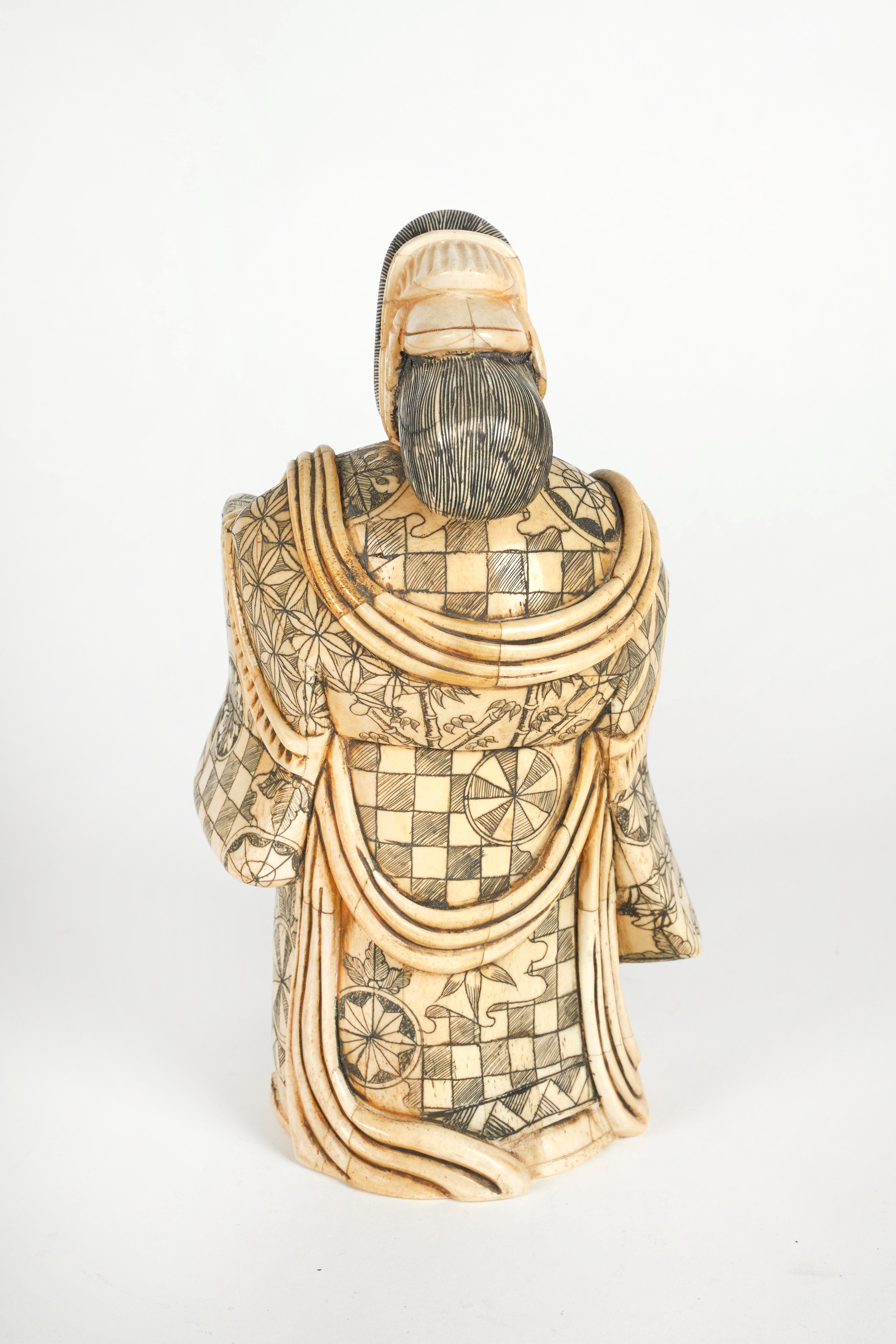 Okimono in avorio, Benzaiten, Giappone, periodo Meiji, cm 24×13,5×14,5