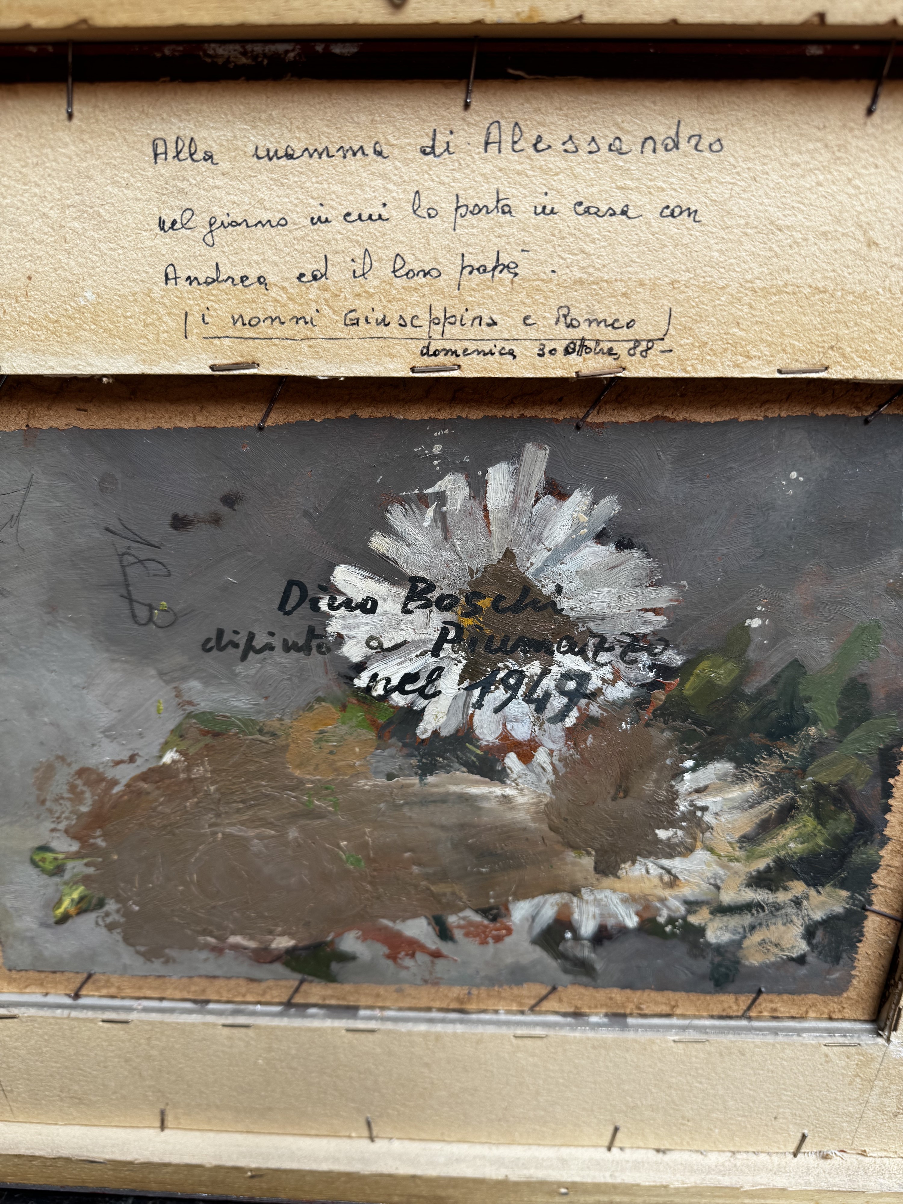Dino Boschi - Natura morta, 1949, olio su cartone
