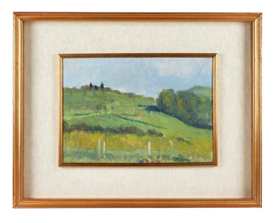 Paesaggio, olio su cartone telato