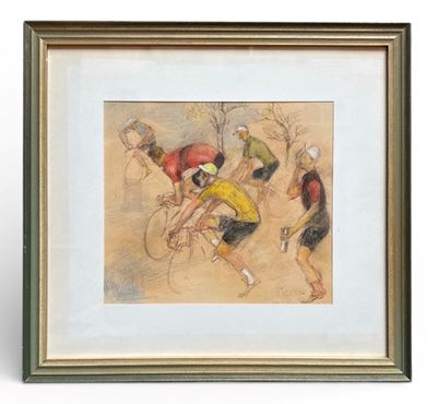 Ciclisti - Tecnica mista su carta