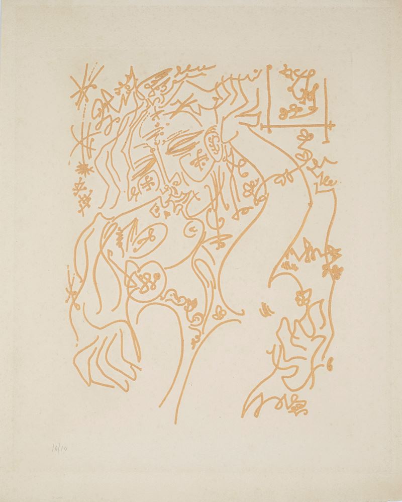 André Masson : "Les Erophages"  (1960)  - Acquaforte su carta - Asta Grafiche e Dipinti del XX secolo - Fidelis Auctions