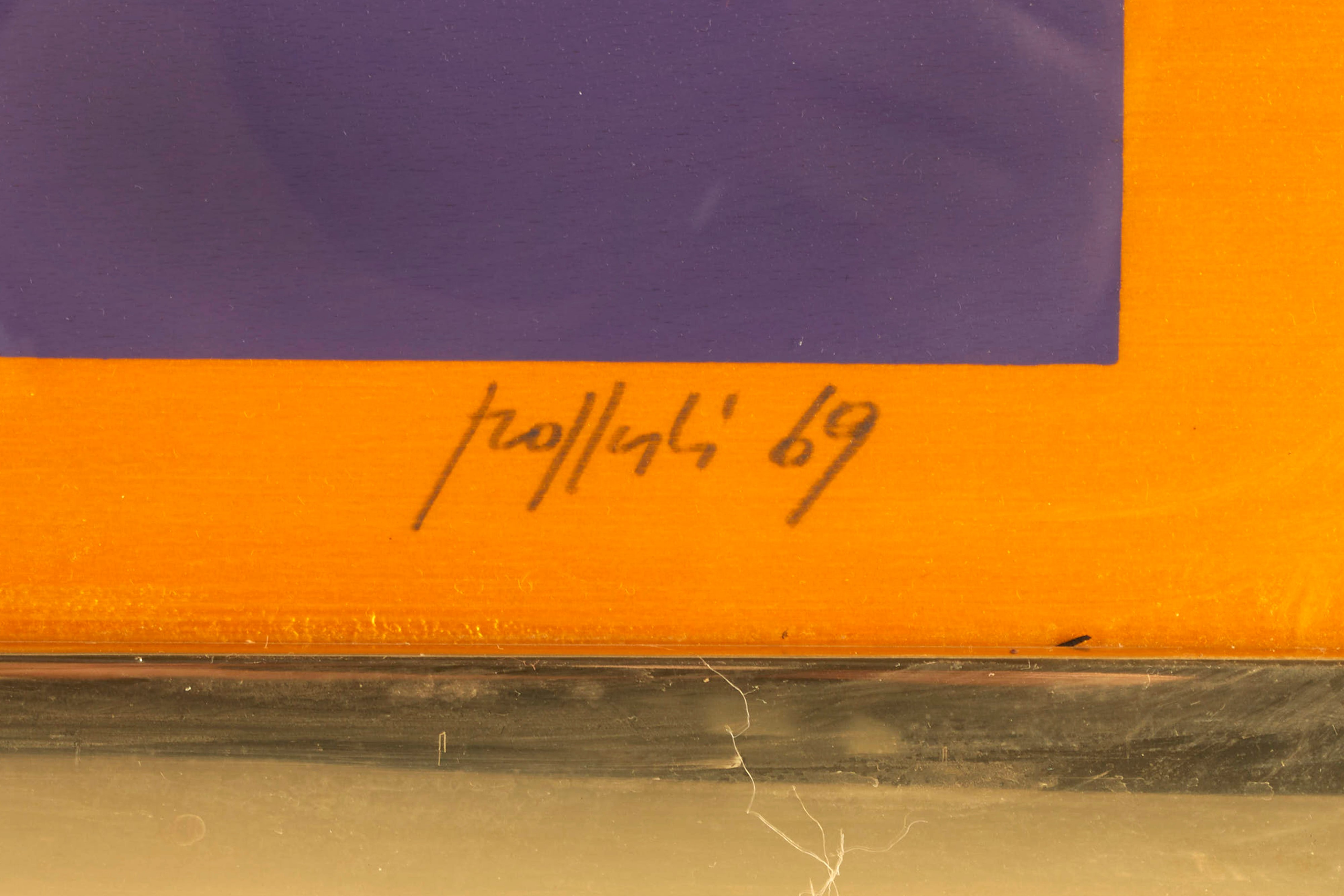 Concetto Pozzati - Senza titolo (litografia a colori su carta, 1969)