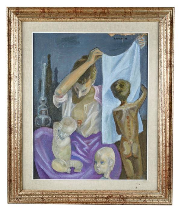 Severo Pozzati Sepo - "Composizione con 4 figure"