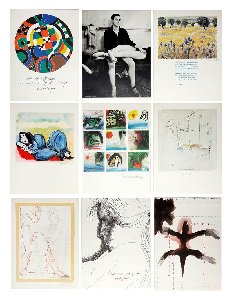 Lotto di 9 fotolitografie serie "Le muse"  - Riproduzione fotolitografica a più colori offset  - Asta Grafiche e Multipli d'Autore - Fidelis Auctions