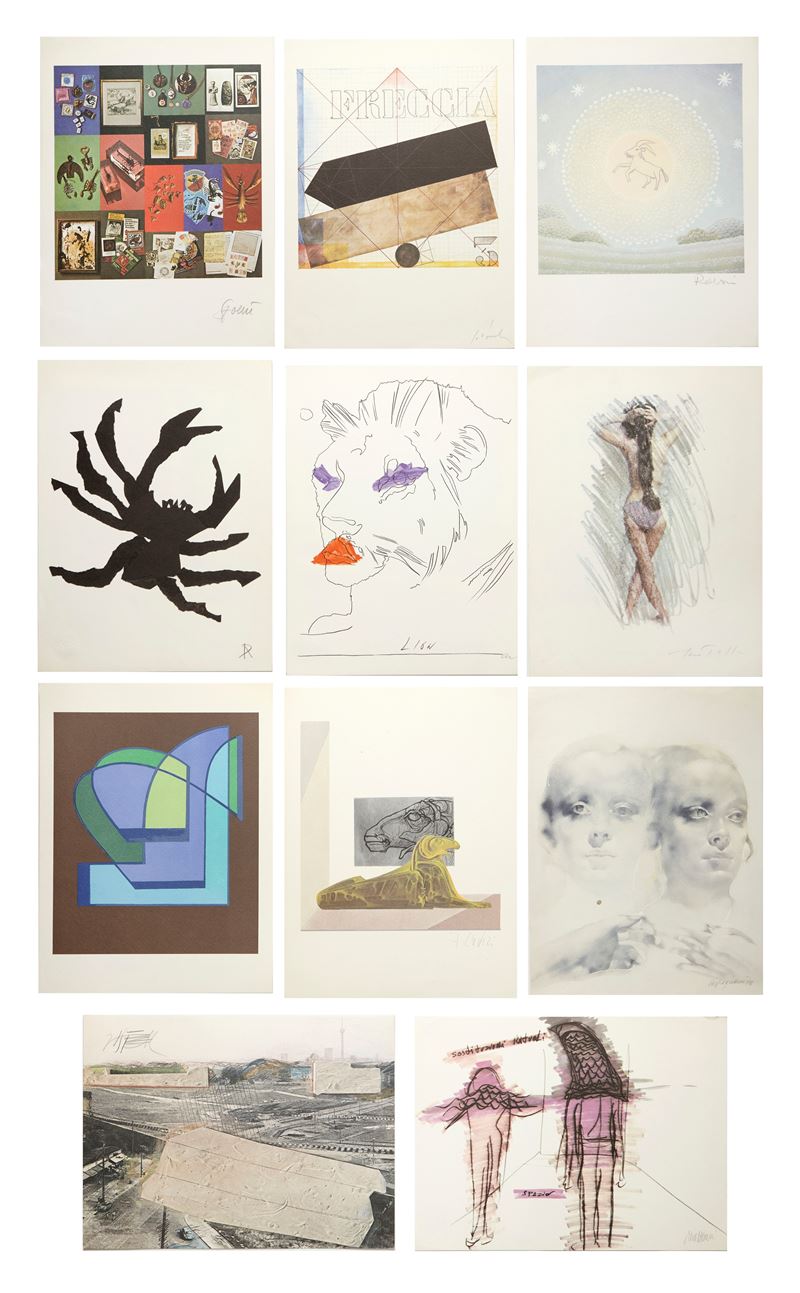 Lotto di 11 fotolitografie serie "Lo zodiaco"   - Riproduzione fotolitografica a più colori offset  - Asta Grafiche e Multipli d'Autore - Fidelis Auctions