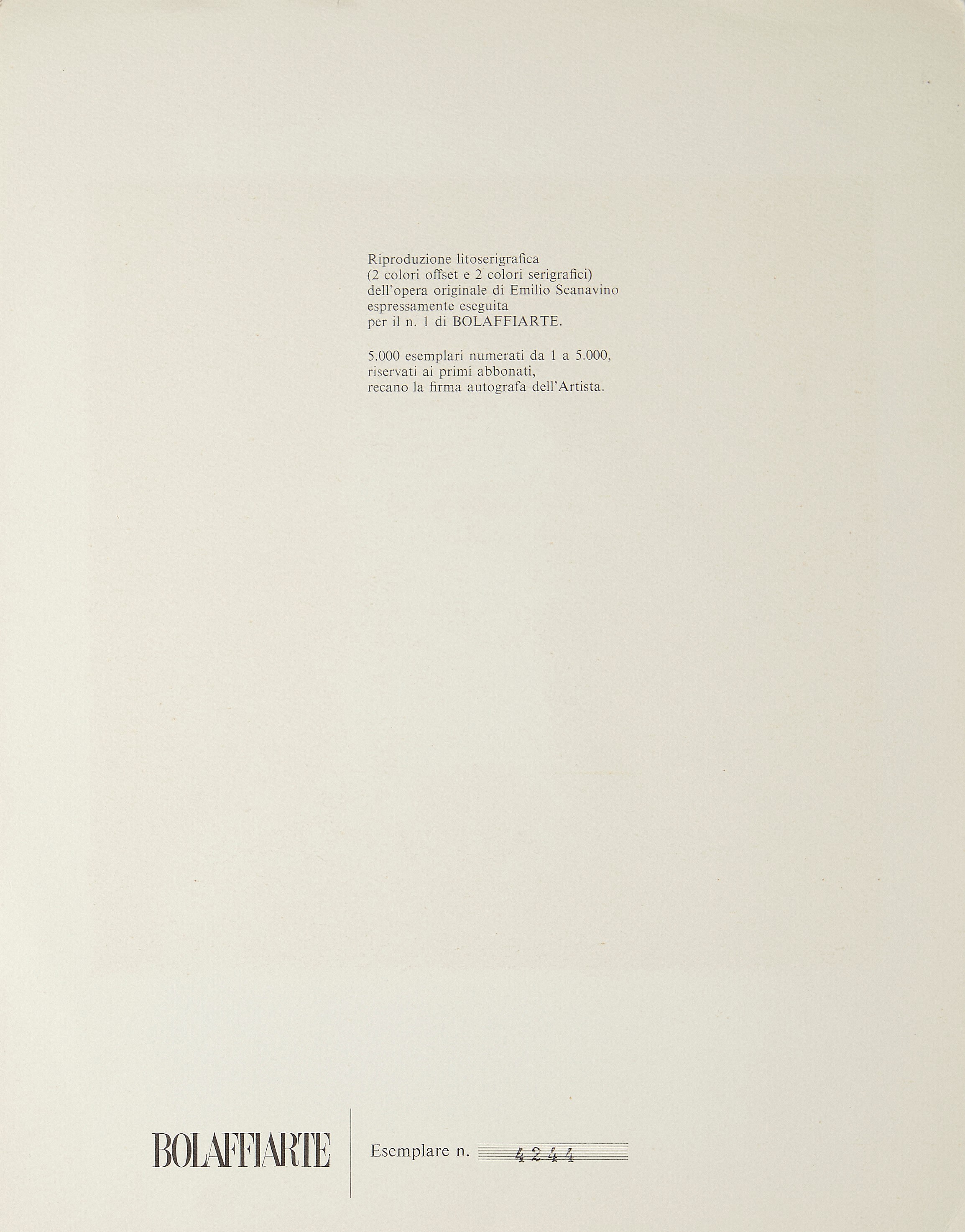 Emilio Scanavino - Senza titolo (riproduzione litoserigrafica a 2 colori)