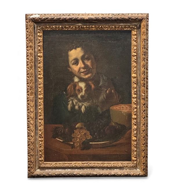 Pier Leone Ghezzi - "Ragazzo con cane e natura morta"