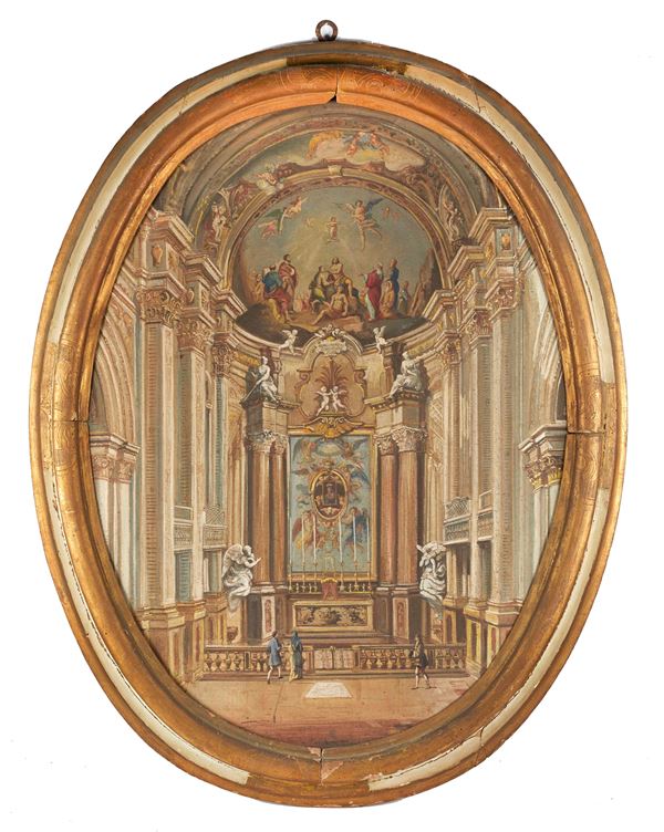 "Interno di chiesa".