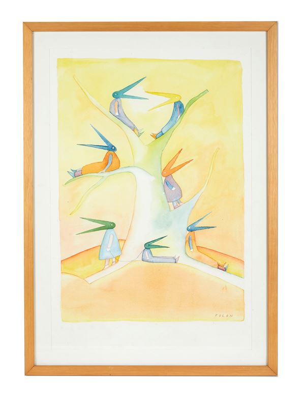 Jean-Michel Folon - "L'arbre aux oiseaux"