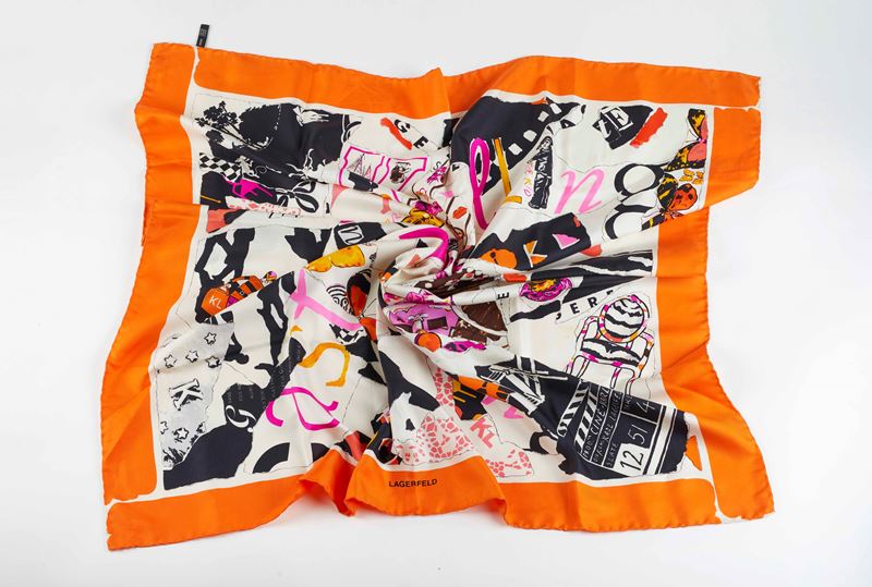 Karl Lagerfeld : Foulard   - Asta  Argenti, Fashion Vintage e Preziosi - Fidelis Auctions