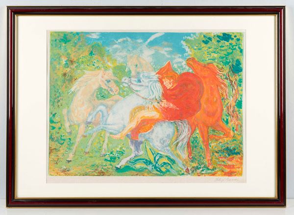 Aligi Sassu - "Cavalli"