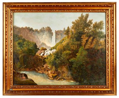 Maestro del XVII secolo, Paesaggio, olio su tela