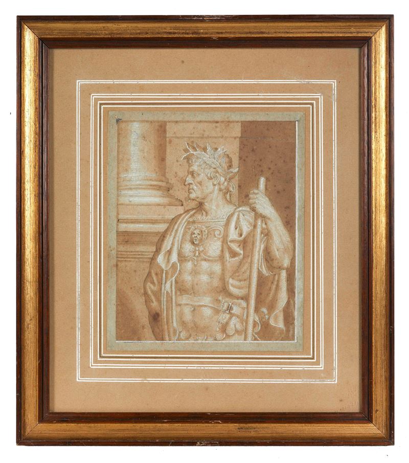 "Ritratto dell'imperatore Galba"  - Acquerello su carta - Asta Antiquariato, Dipinti Antichi e Arti Decorative con una Selezione di Arti d'Oriente e d'Africa - Fidelis Auctions