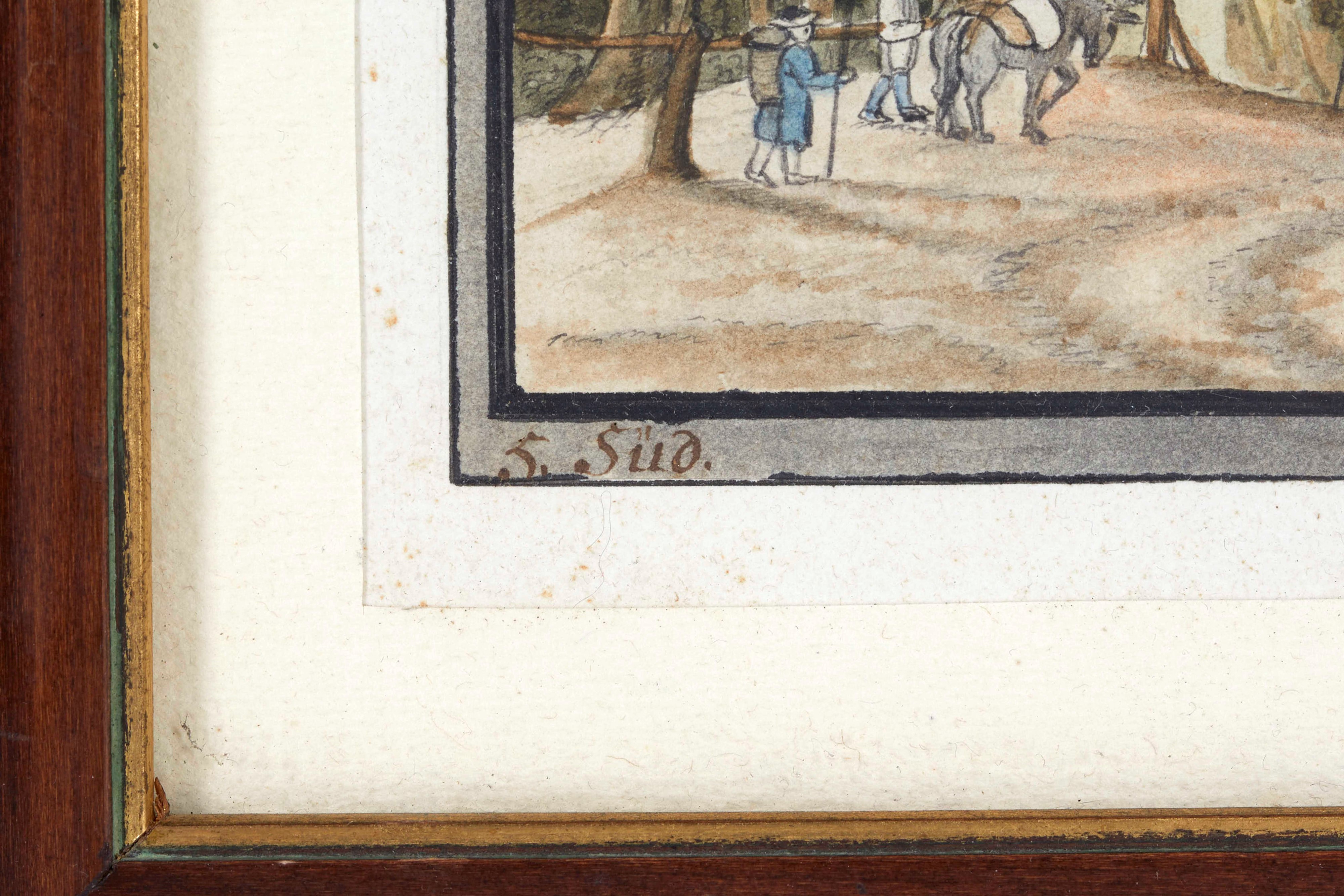 Maestro del XIX secolo, Paesaggio - Acquerello su carta