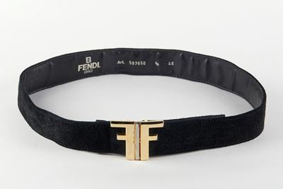 Fendi Jeans, Cintura in pelle scamosciata nera