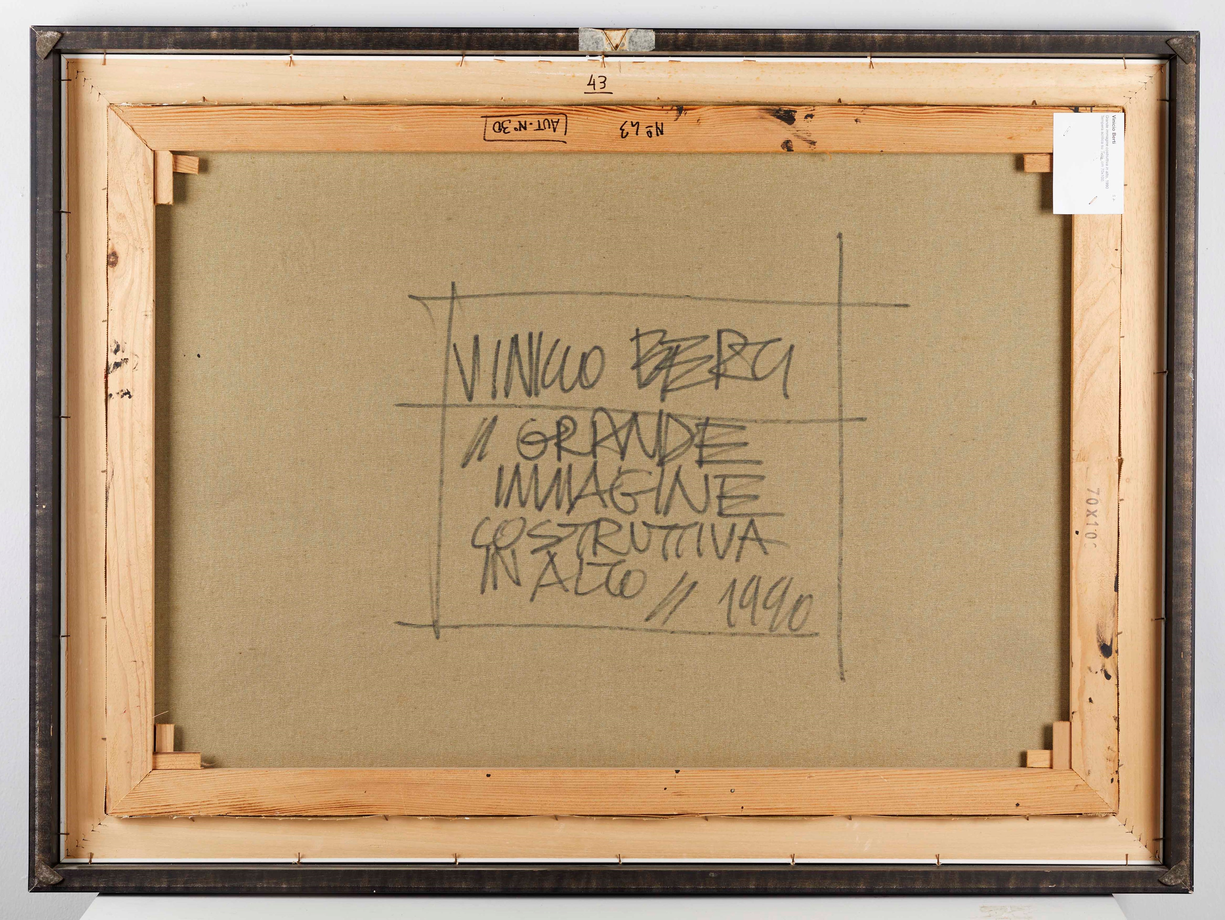 Vinicio Berti - Grande immagine costruttiva in alto (smalti su tela), 1990