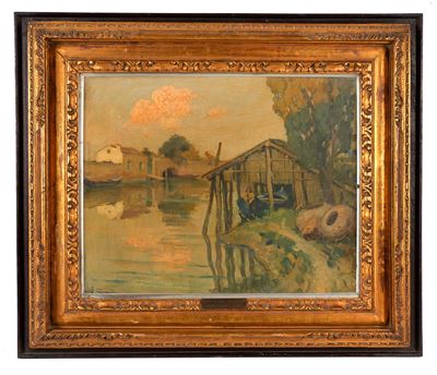 Canale delle Vignole - Olio su tavola