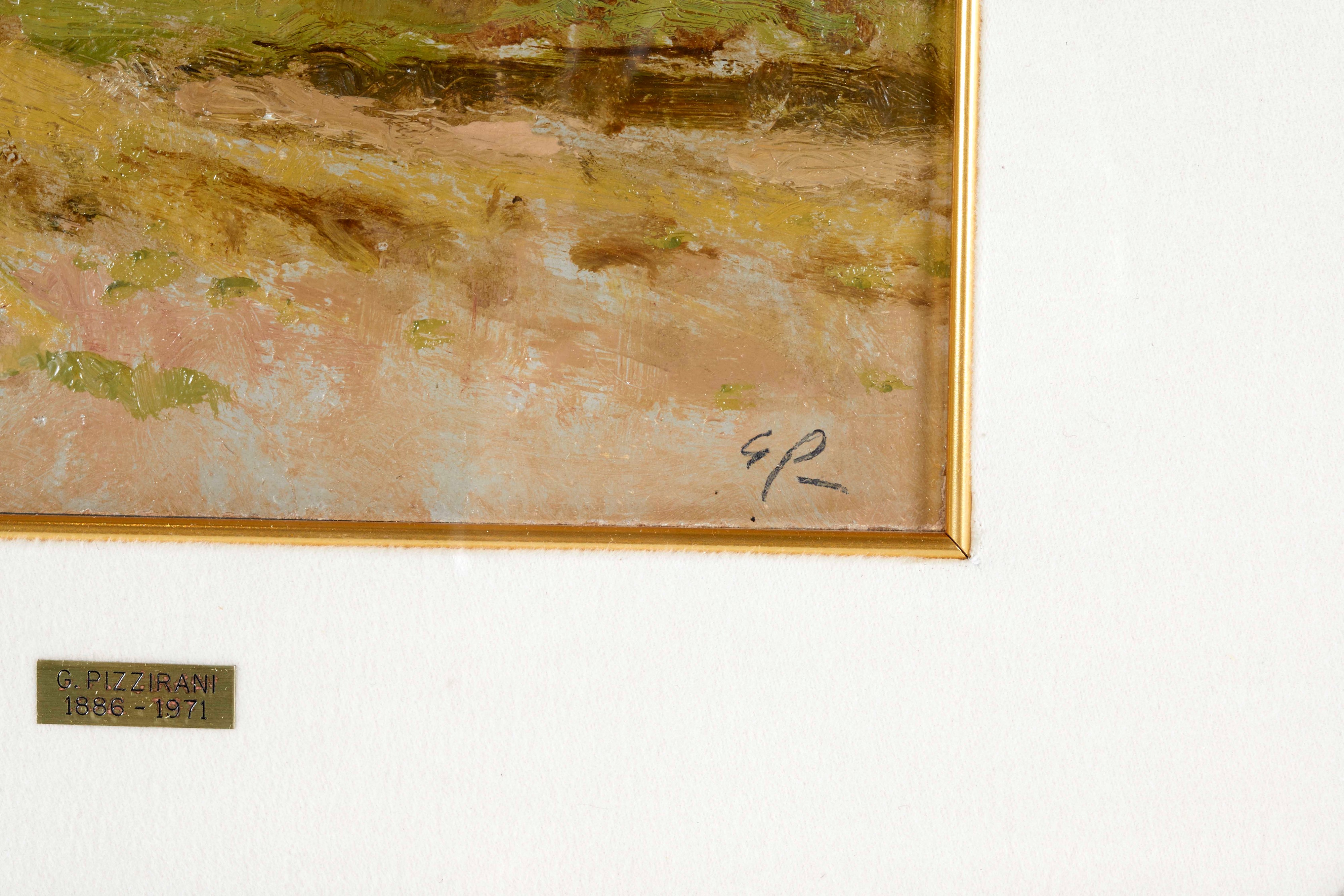Guglielmo Pizzirani - Paesaggio - Olio su tavola