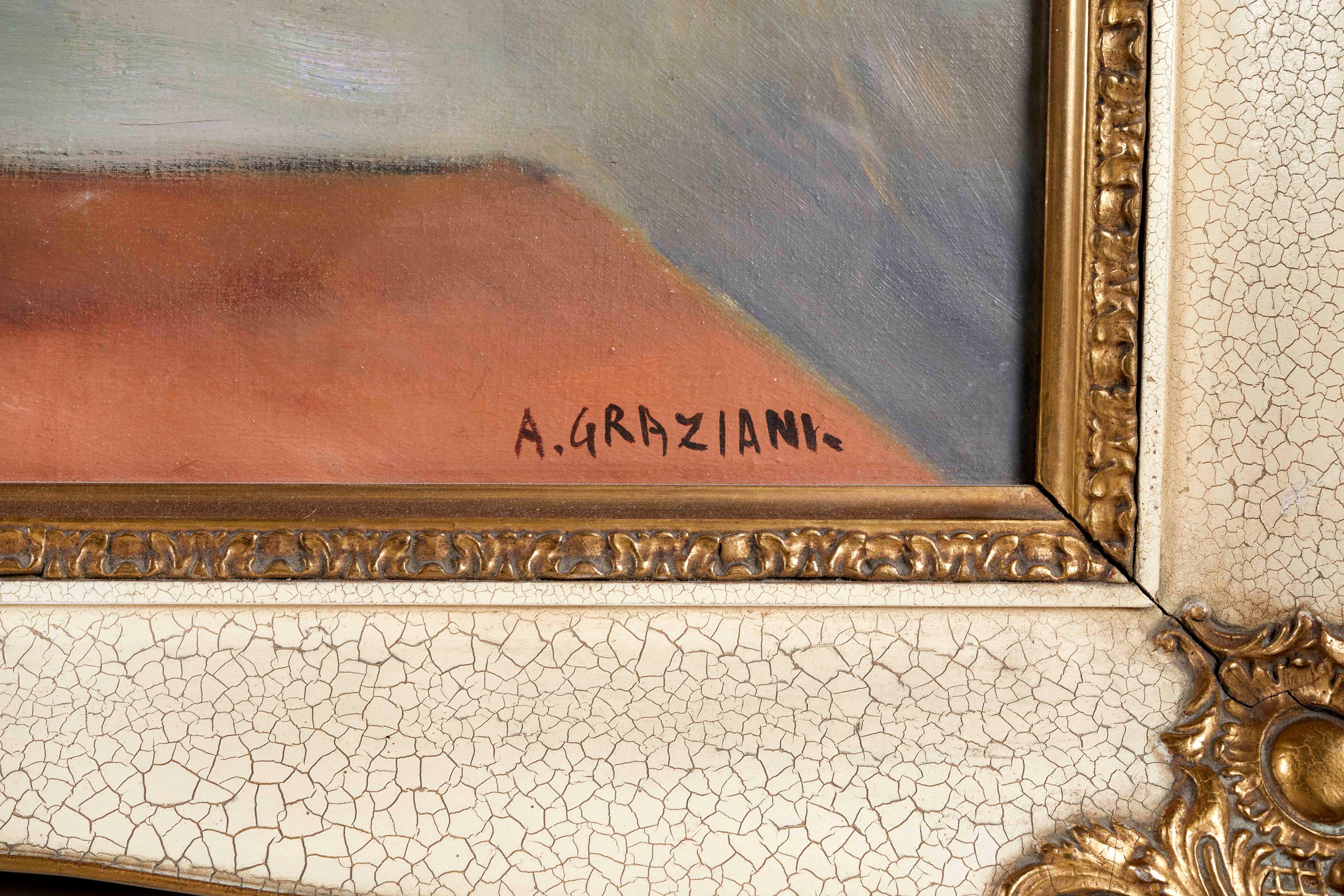 Alfio Paolo Graziani - Gladioli multicolori, olio su tela