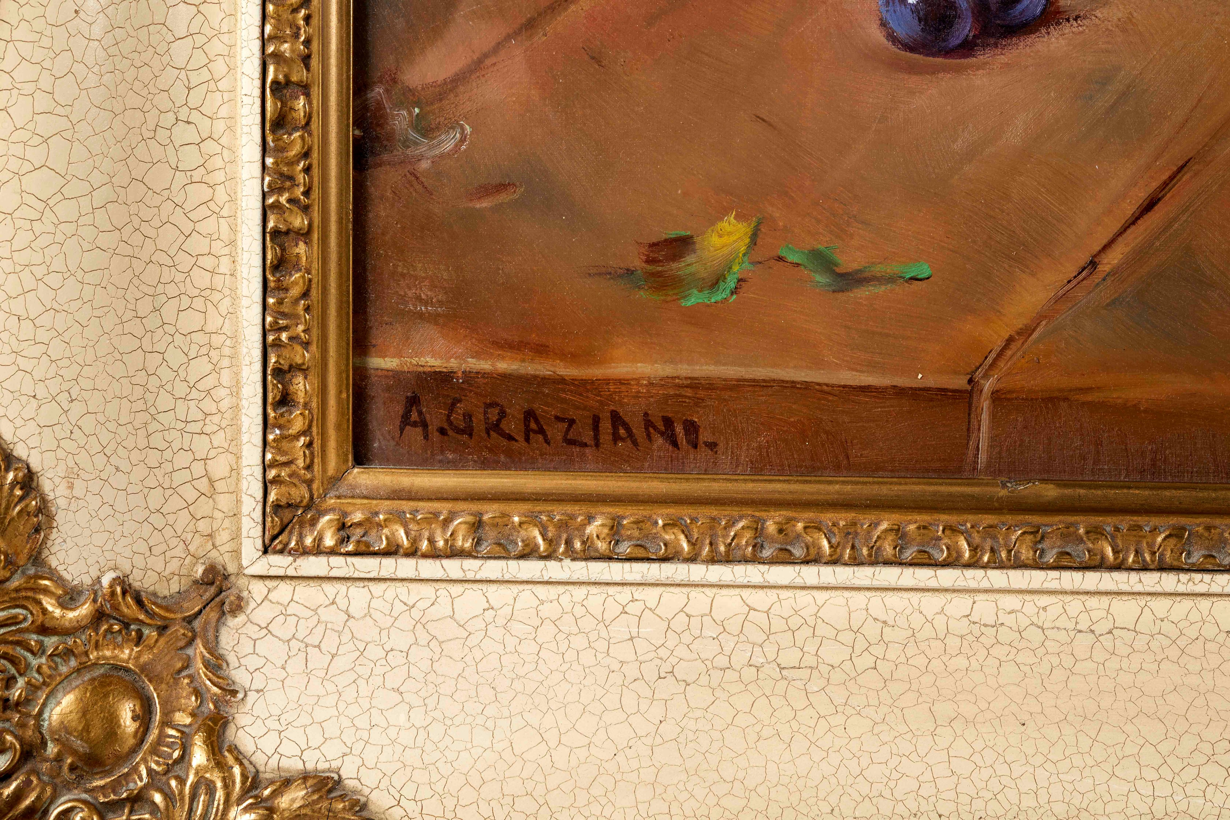 Alfio Paolo Graziani - Uva e mele, olio su tela