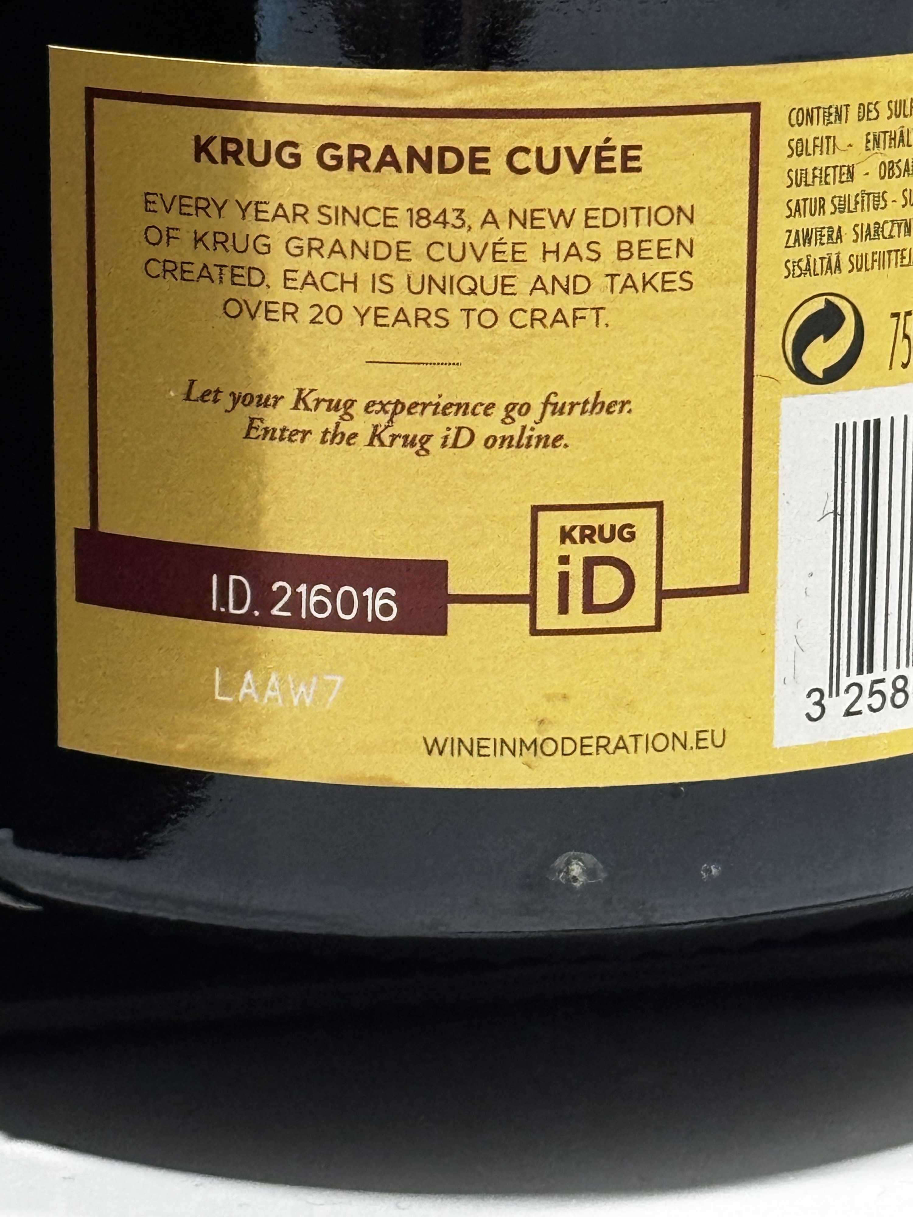 Champagne Krug Grande Cuvèe