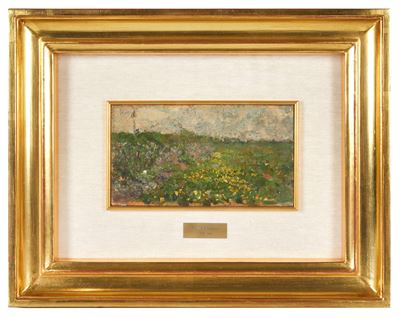 Paesaggio, olio su tavola