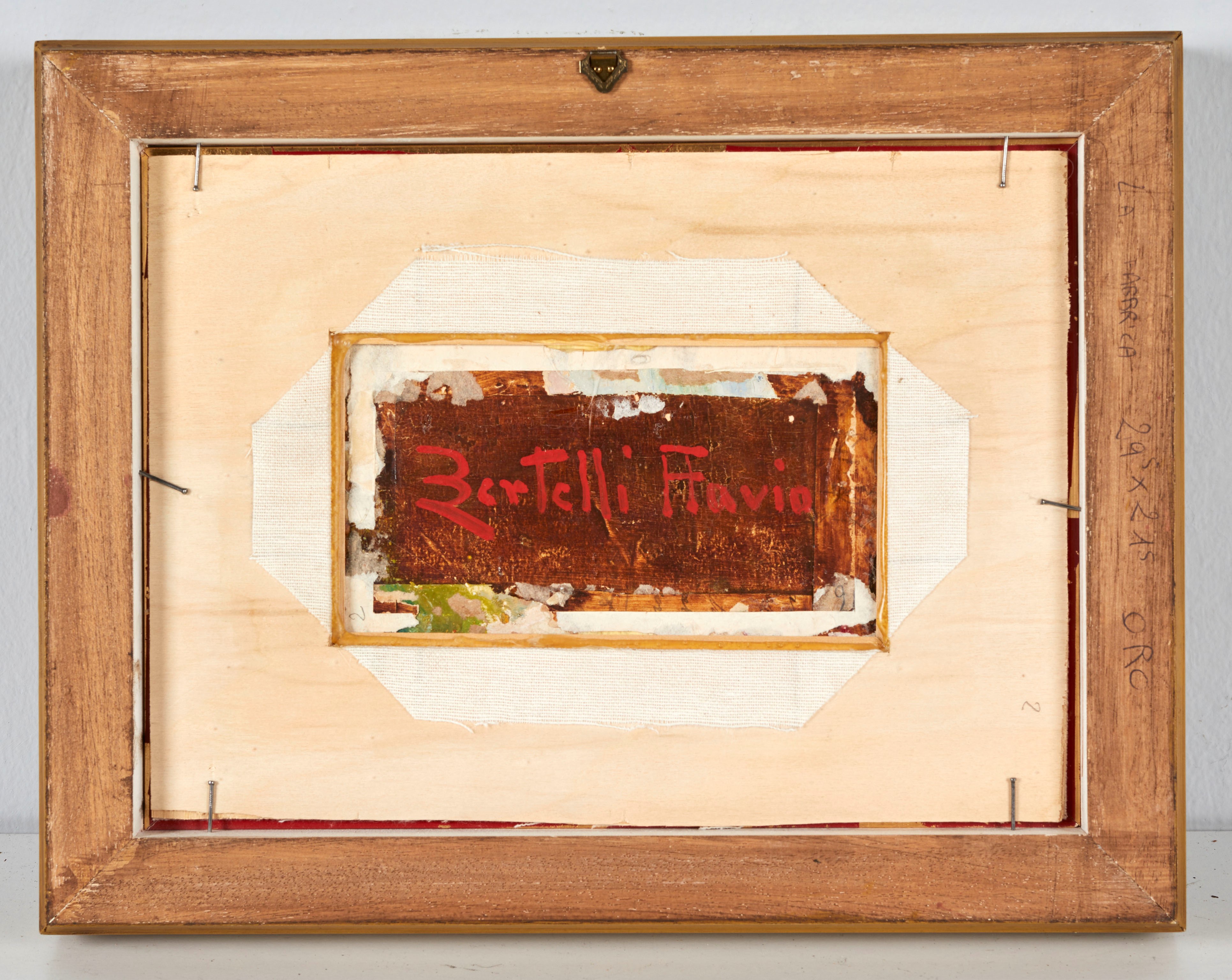 Flavio Bertelli - Paesaggio, olio su tavola
