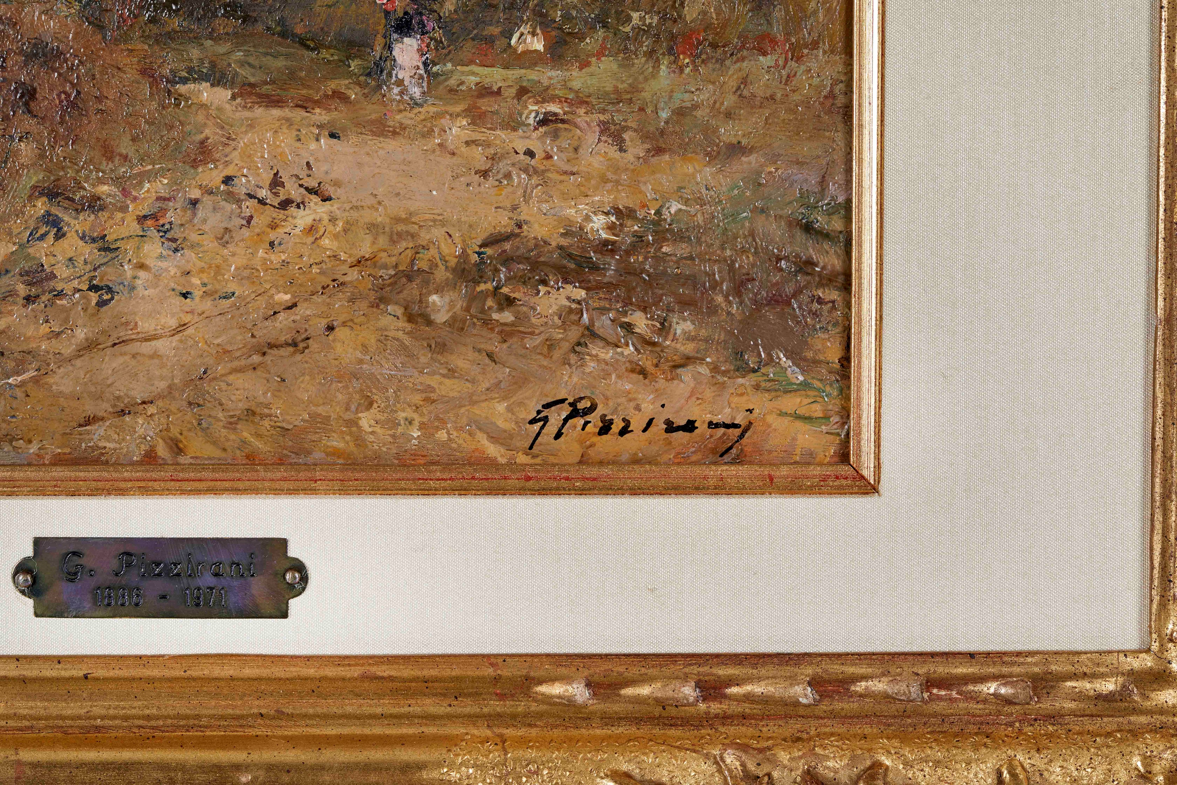 Guglielmo Pizzirani - Alba lunare estiva (Pineta di Ravenna), olio su tavola