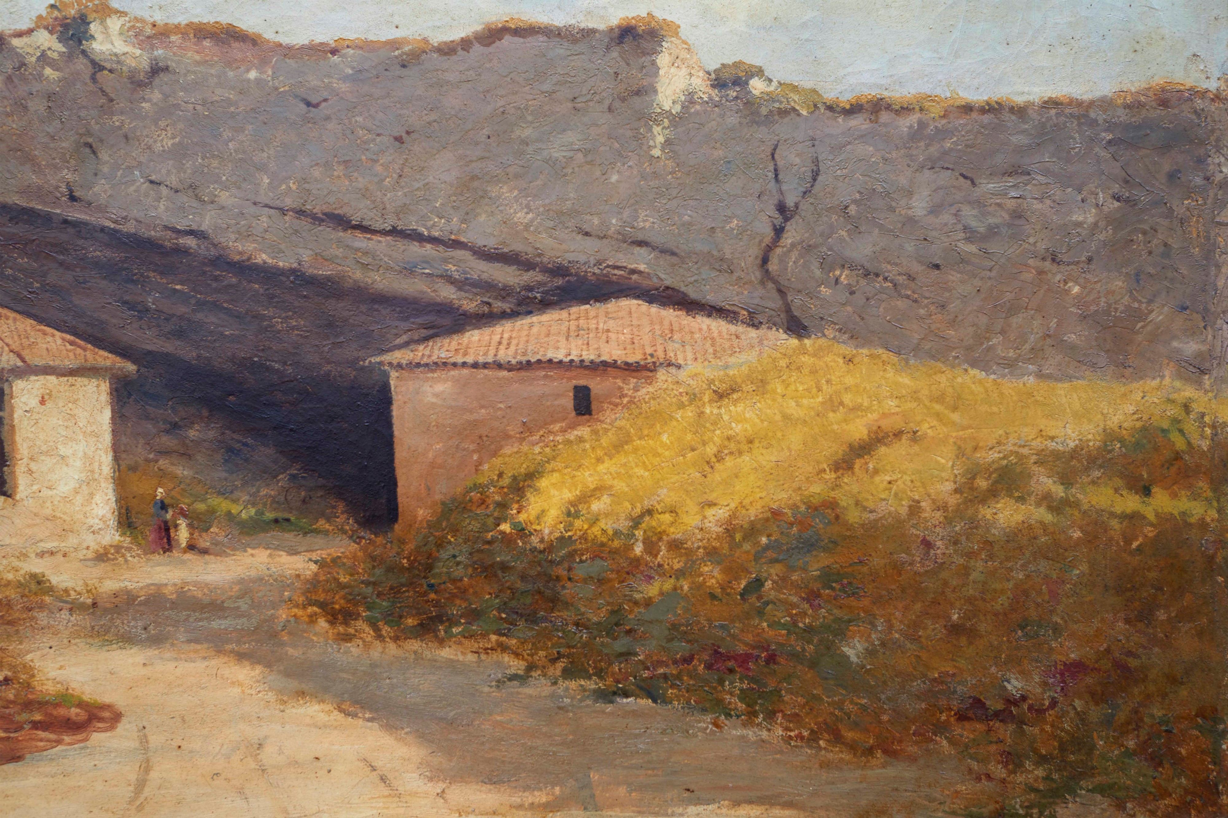 Luigi Bertelli - Cave di gesso a Monte Donato, olio su tela