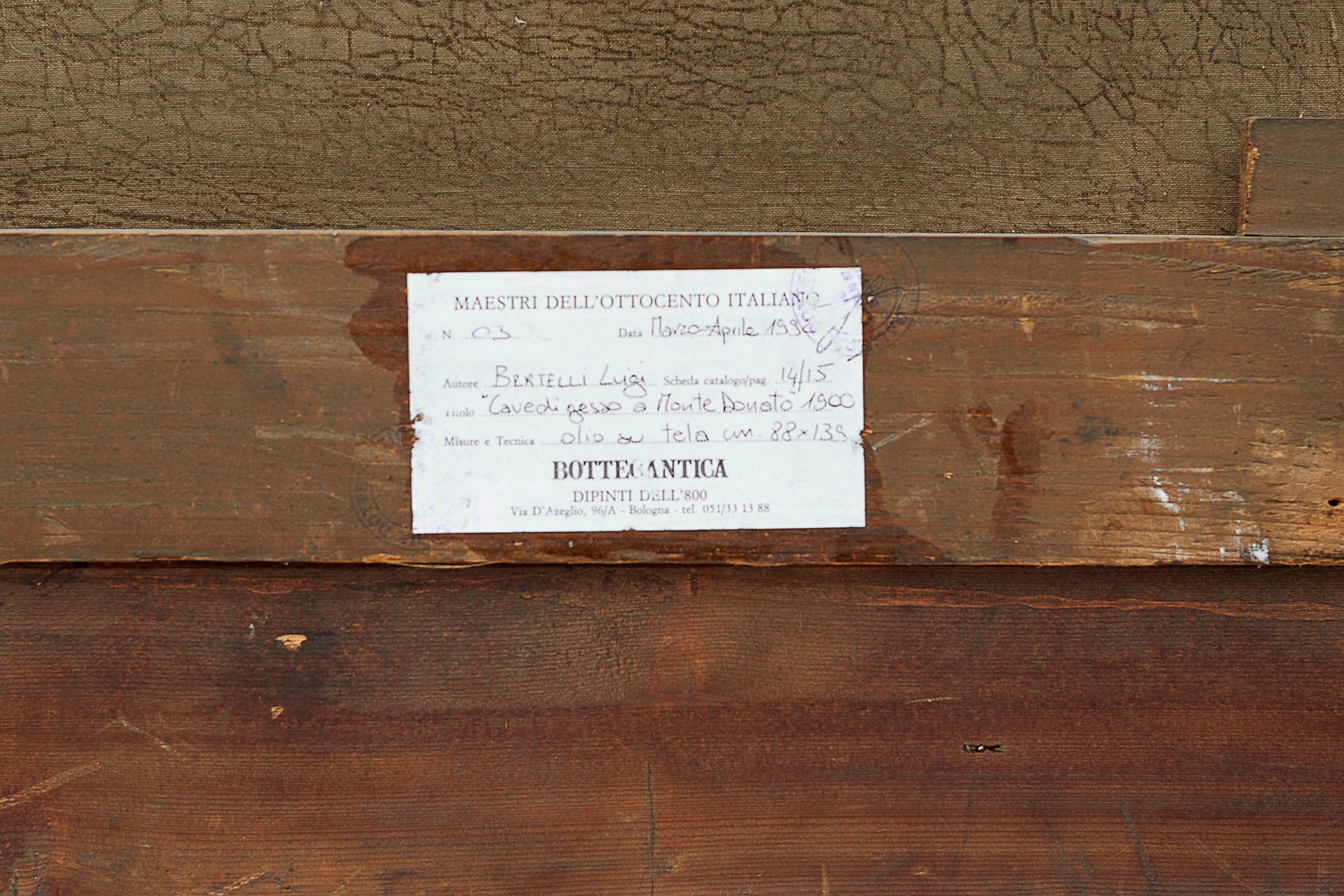 Luigi Bertelli - Cave di gesso a Monte Donato, olio su tela