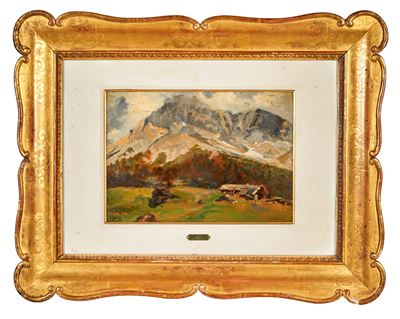 Cimon della Pala (S. Martino di Castrozza), olio su cartone