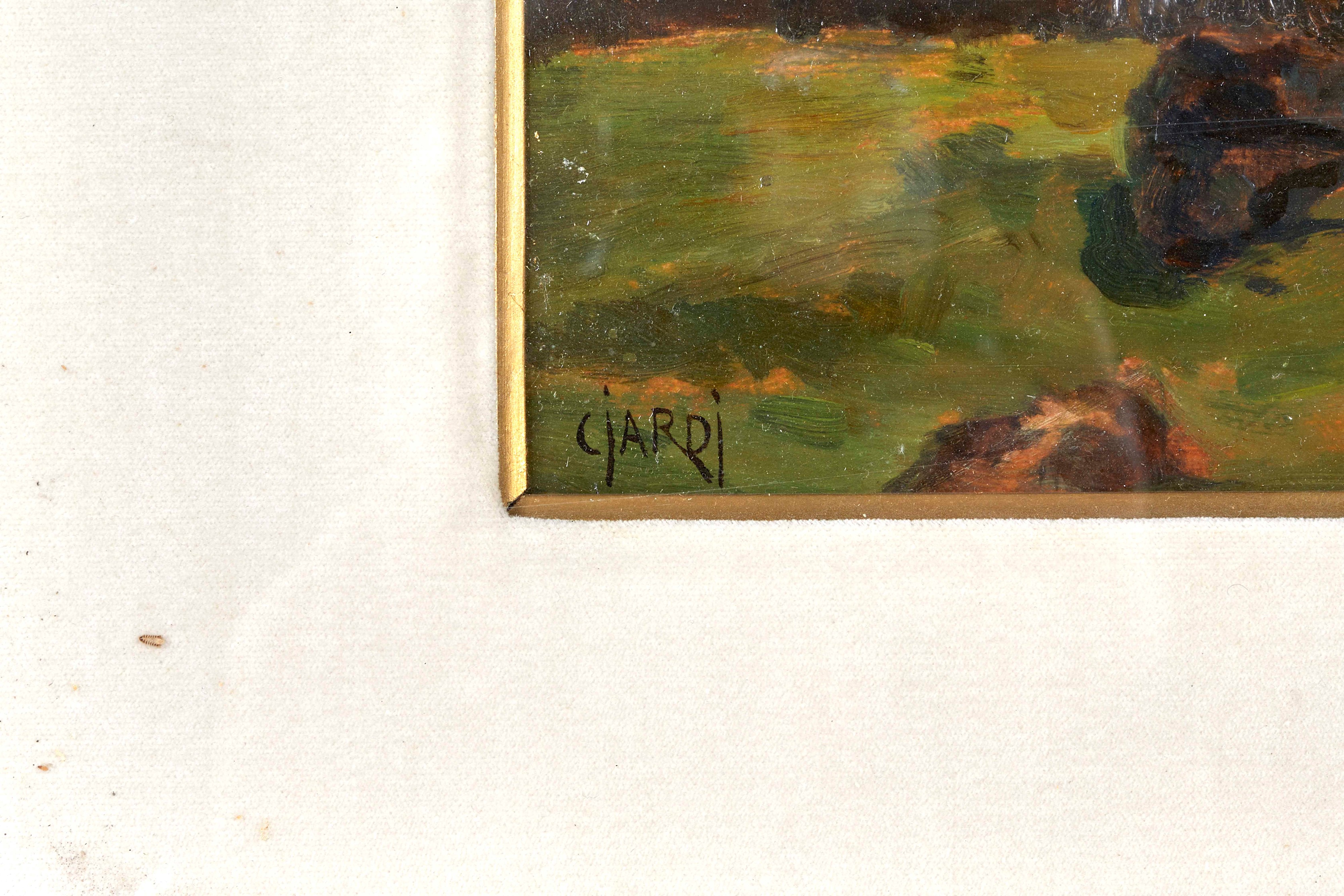 Guglielmo Ciardi - Cimon della Pala (S. Martino di Castrozza), olio su cartone
